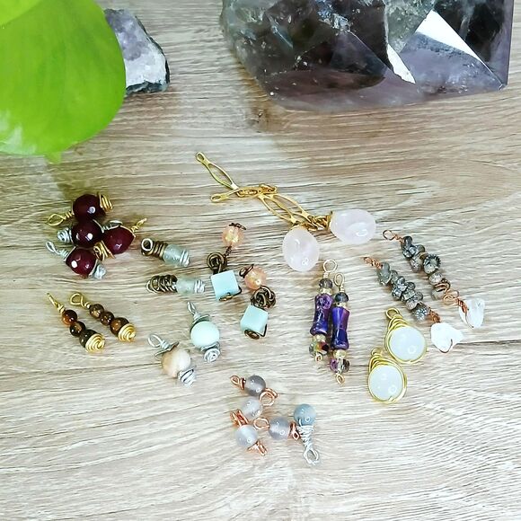 Handmade Other - 25 Piece Beaded Charm Dangles For Jewelry Making, Gemstone Assorted DIY